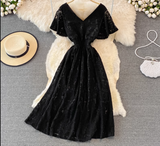 Lace flutter sleeve maxi dress - View 13 | Lwiis