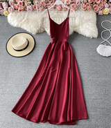 V-neck A-line maxi dress - View 8 | Lwiis
