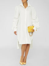 Turndown collar long sleeve shirt dress - View 12 | Lwiis
