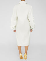 Turndown collar long sleeve shirt dress - View 16 | Lwiis