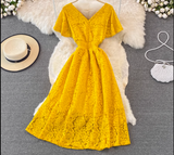 Lace flutter sleeve maxi dress - View 11 | Lwiis