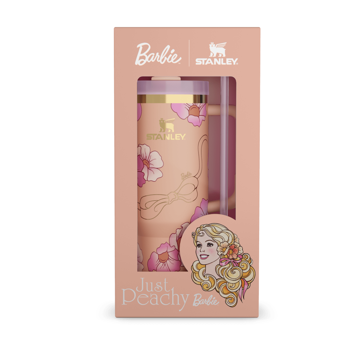 Stanley Barbie collaboration tumbler in packaging