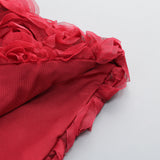 Strapless Rose Appliqué Mini Dress - View 10 | Lwiis