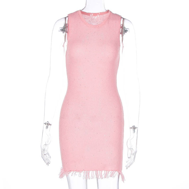 Metallic knit hip dress - View 6 | Lwiis