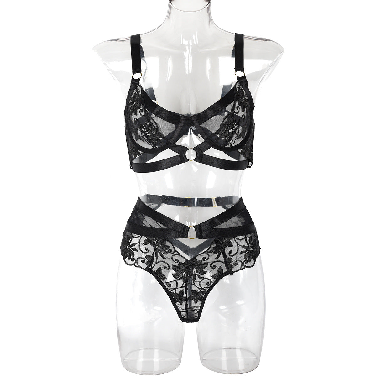 New Mesh Lace Stitching Sexy Lingerie Set