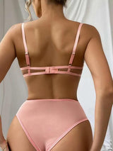 Floral Embroider  Strappy Lace Sexy Lingerie Set