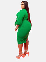 V-neck midi dress - View 6 | Lwiis