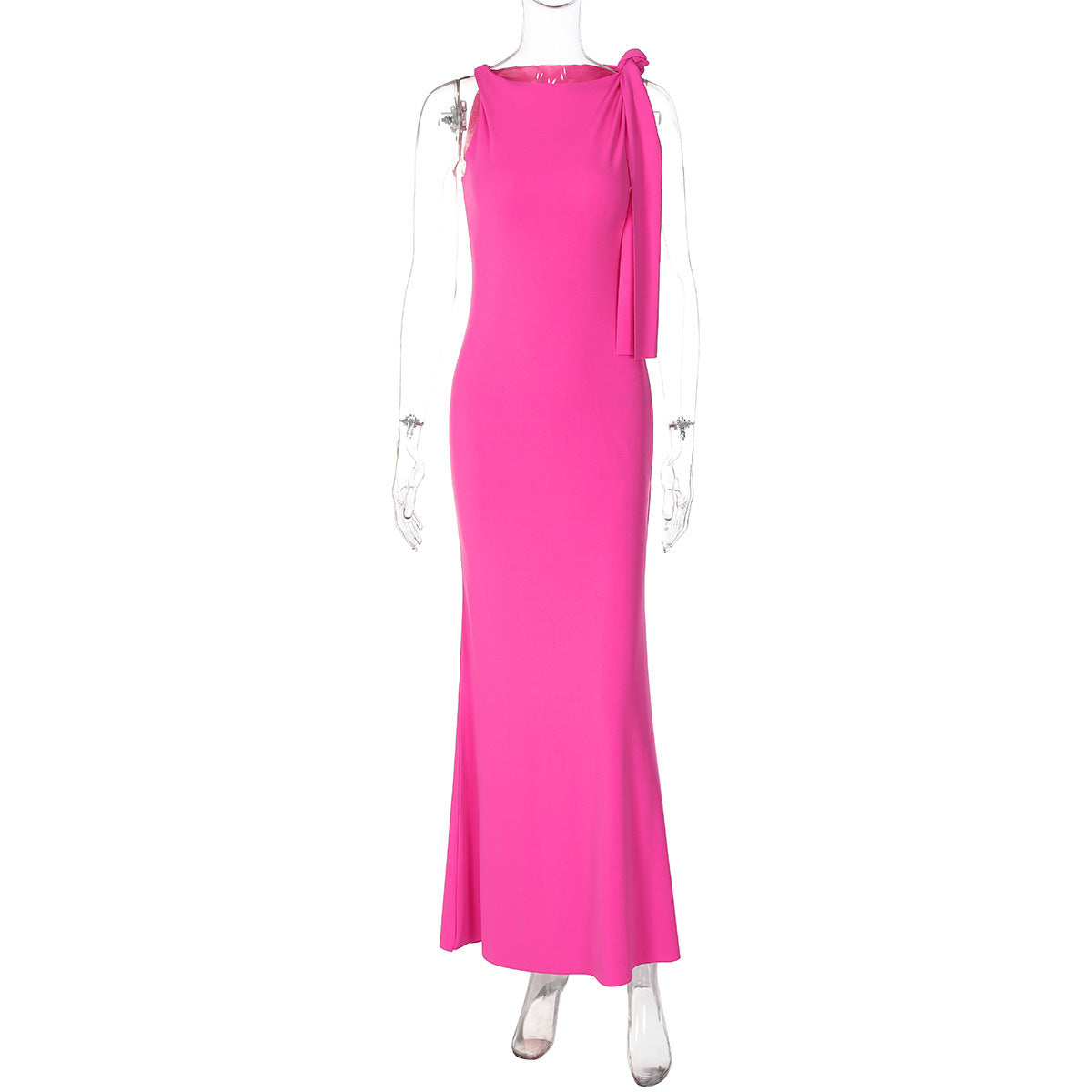 Elegant one shoulder formal gown - View 13 | Lwiis