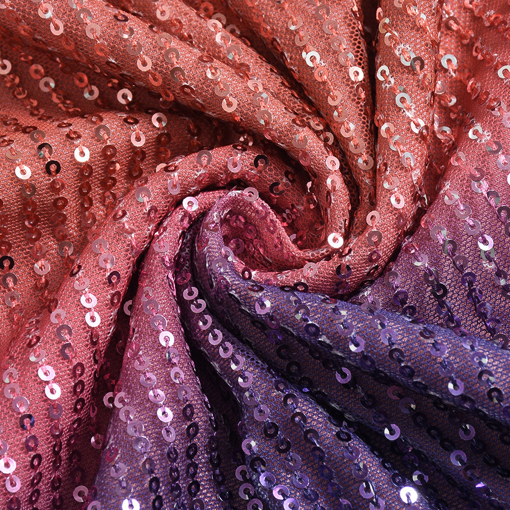 Purple sequin mini dress with strapless neckline - View 8 | Lwiis