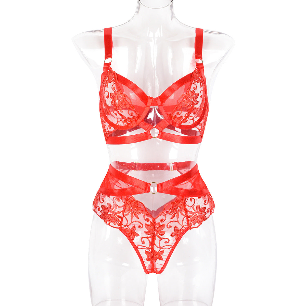 New Mesh Lace Stitching Sexy Lingerie Set