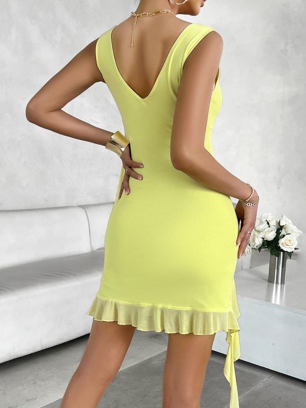 Floral print evening dress with asymmetrical hem - View 7 | Lwiis