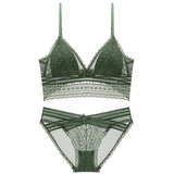 Sexy Lingerie Backless Lace Bra Lingerie Set
