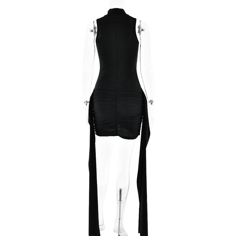 Mock neck ruched dress - View 11 | Lwiis