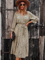 Boho leopard print midi dress - View 7 | Lwiis