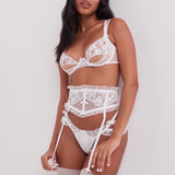 Sexy Lingerie 3 Piece Set Ultra Tulle Lace Transparent Cutout