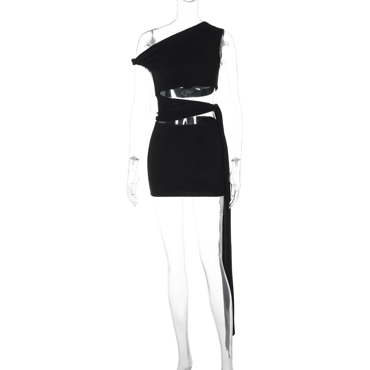 One Shoulder Asymmetrical Dress - View 6 | Lwiis