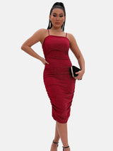 Spaghetti Strap Midi Dress - View 9 | Lwiis