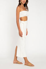 Strapless Knit Midi Dress with Cut-Out Detail - View 10 | Lwiis