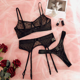 Perspective Mesh Stitching Sexy Lingerie Set
