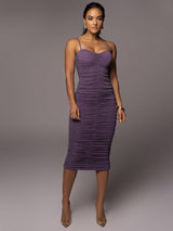 Sparkly knit midi dress with spaghetti straps - View 10 | Lwiis