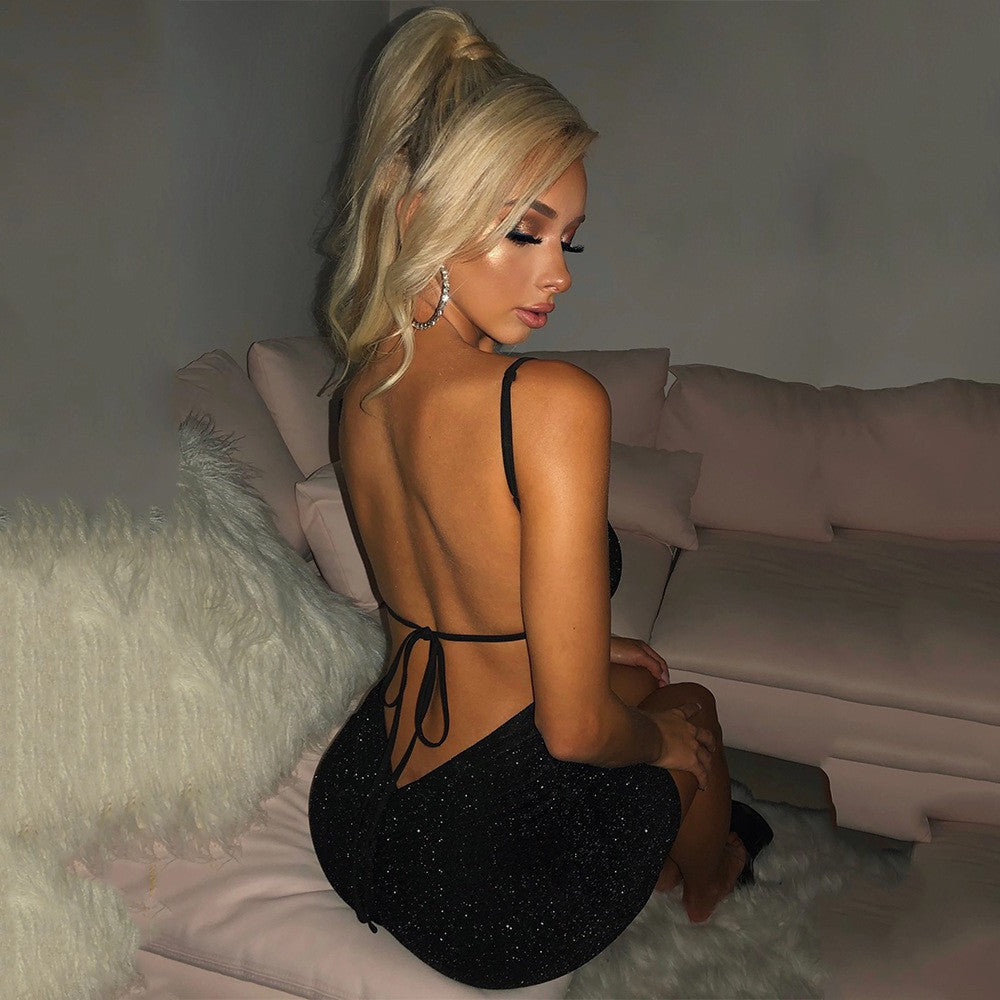 Sparkle halter mini dress - View 13 | Lwiis