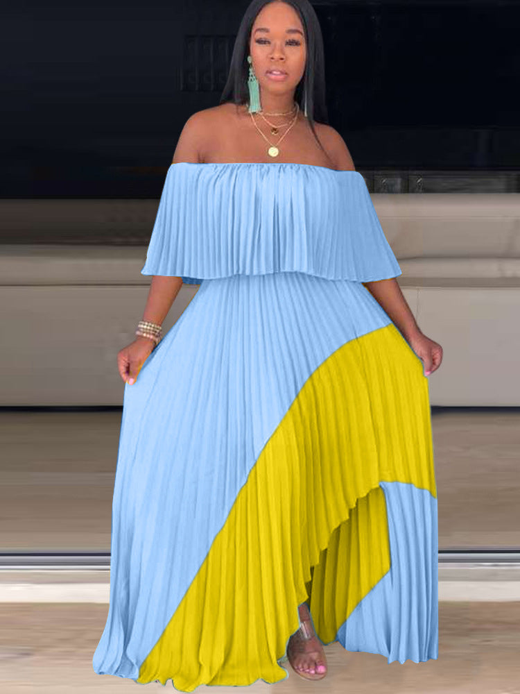 Off Shoulder Pleated Maxi Dress - View 8 | Lwiis