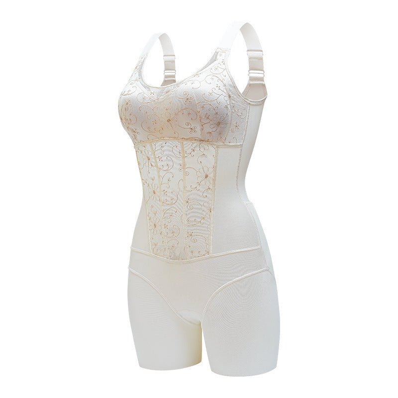 Women's seamless tummy control bodysuit with lace accents - View 13 | Lwiis