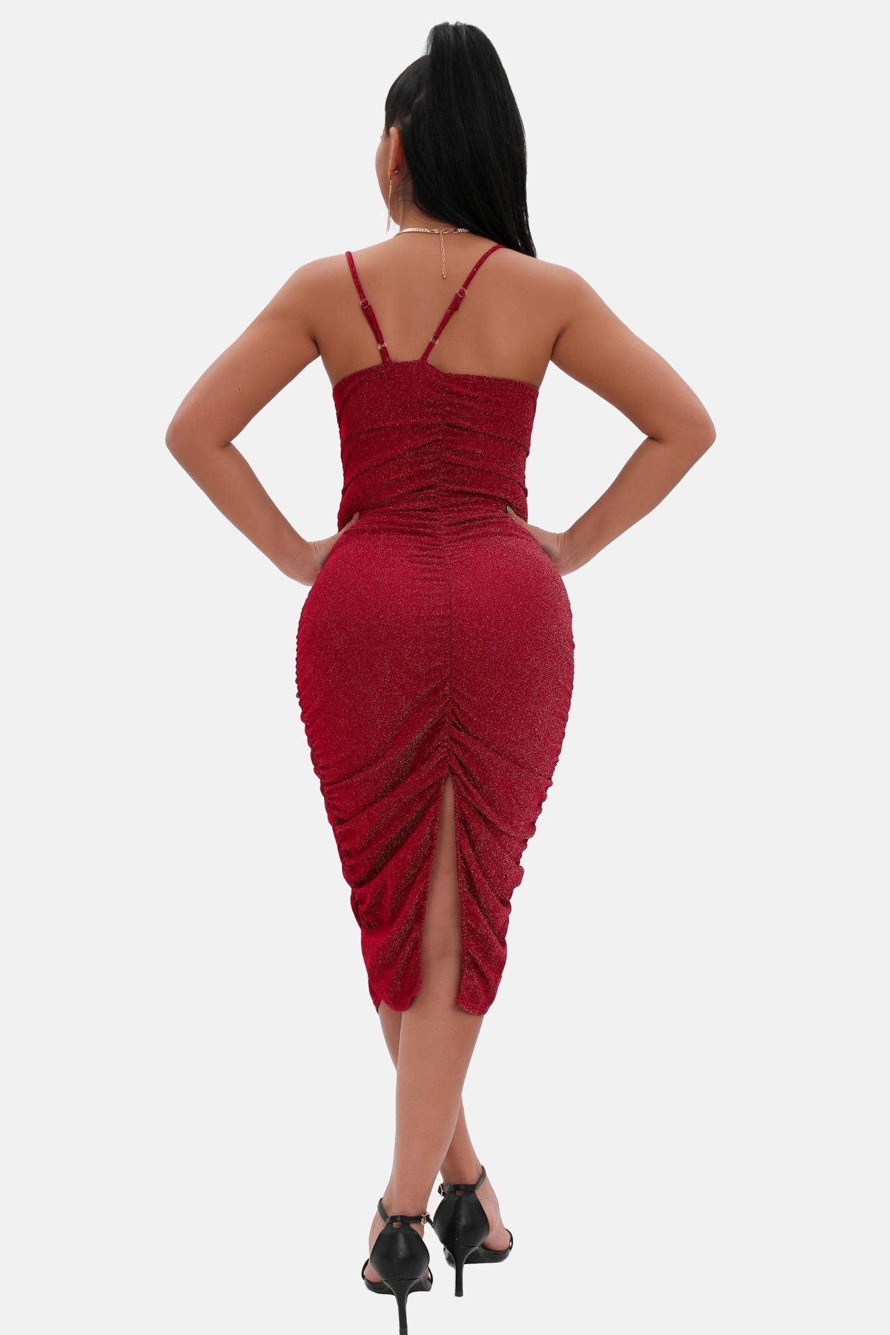 Spaghetti Strap Midi Dress - View 8 | Lwiis