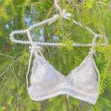 Embroidered Sexy Lace Mesh Sheer Lingerie Set