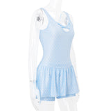 Polka Dot Mini Dress with Bow Detail - View 9 | Lwiis