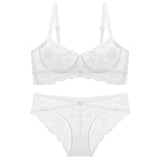 New Sexy Lace Embroidered Cross Strap Lingerie Set