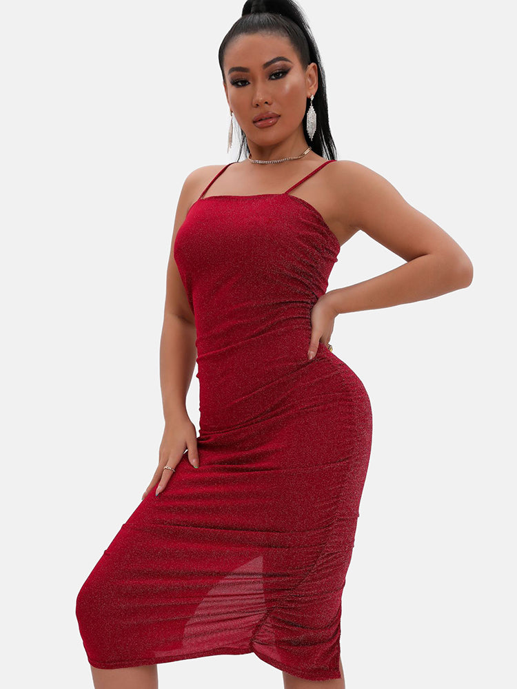 Spaghetti Strap Midi Dress - View 7 | Lwiis