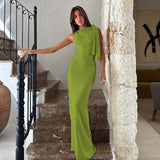 One Shoulder Column Dress - View 9 | Lwiis