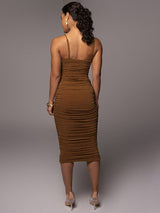 Sparkly knit midi dress with spaghetti straps - View 6 | Lwiis