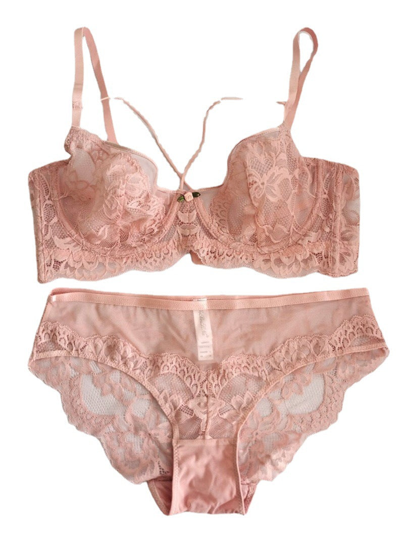 Sexy Ultra Thin Lingerie Lace Trim Lingerie Set