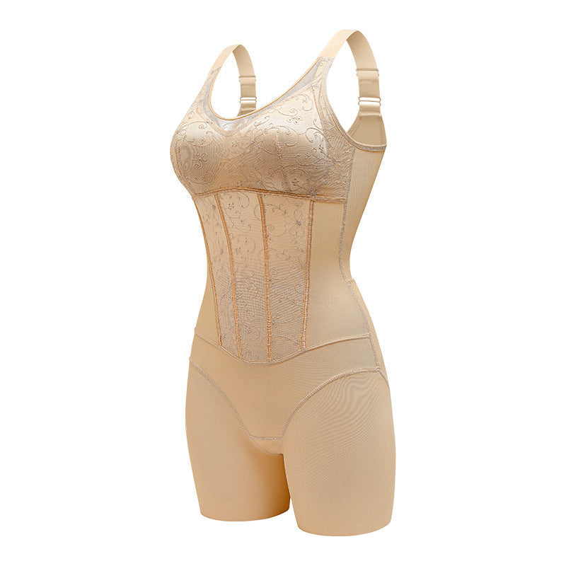 Women's seamless tummy control bodysuit with lace accents - View 15 | Lwiis