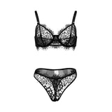 Allover Lace Trim Sexy Lingerie Set