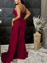 One shoulder maxi dress in jersey knit - View 9 | Lwiis