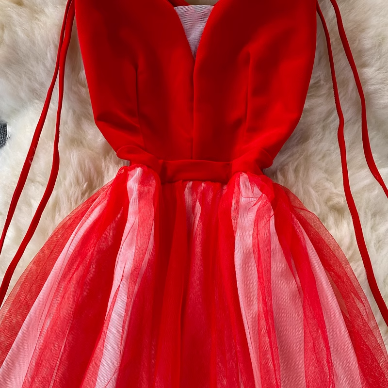 A-line maxi dress with spaghetti straps and gradient color - View 9 | Lwiis