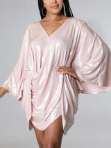 Sparkle Batwing Sleeves Mini Dress - View 11 | Lwiis
