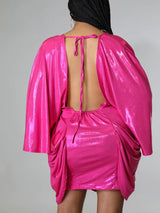 Sparkle Batwing Sleeves Mini Dress - View 6 | Lwiis