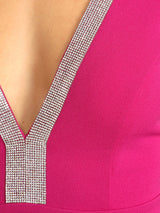 Rhinestone V-Neck Maxi Dress - View 9 | Lwiis