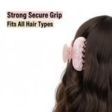 Elegant hair claw clip with pink bows and rhinestone accents - View 7 | Lwiis