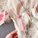 Floral print maxi dress with spaghetti straps - View 9 | Lwiis