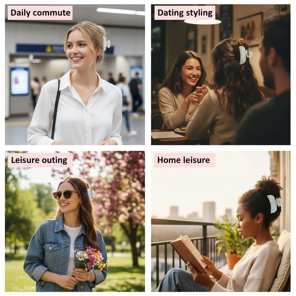 Vintage floral claw hair clip with crystal accents - View 10 | Lwiis