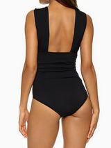 black one-piece swimsuit back view