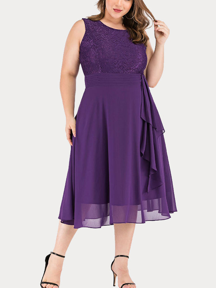 Lace cocktail dress with ruffle detail - View 12 | Lwiis