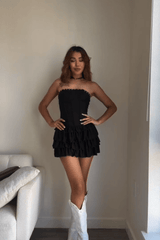 Corset mini dress with ruffled hem - View 10 | Lwiis