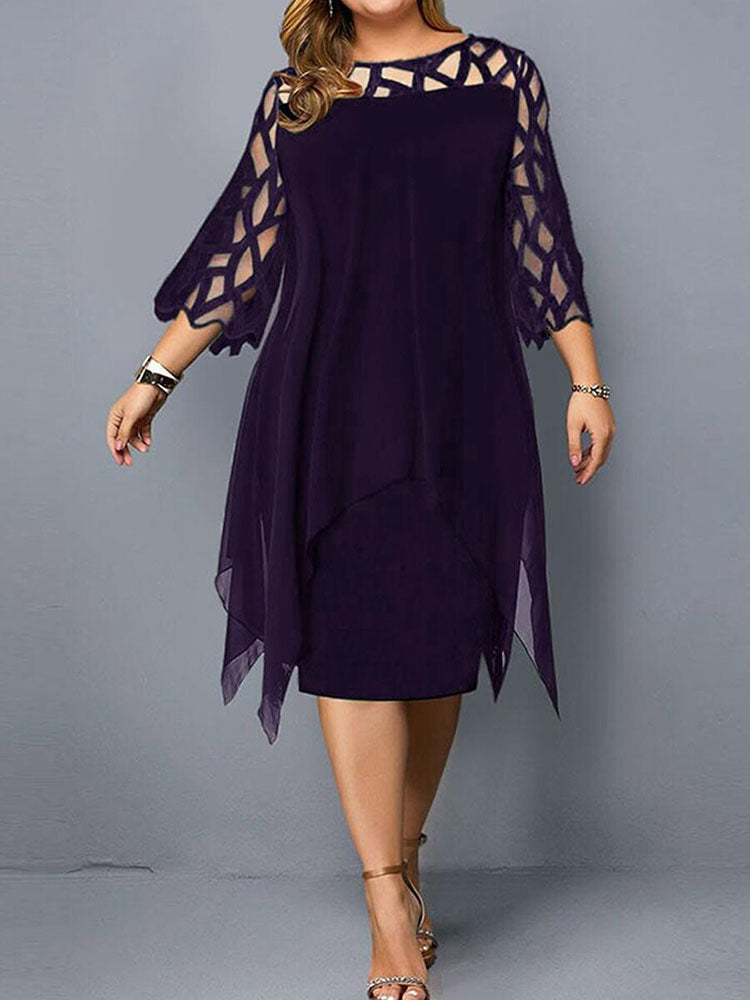 Asymmetric Hem Midi Dress - View 9 | Lwiis