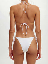 Classic triangle bikini set with adjustable halter neck and tie side bottoms - View 7 | Lwiis